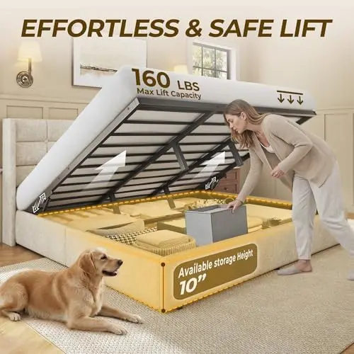Rama łóżka z podnoszonym schow – Gas Lift Storage Bed Hydraulic recenzja i cena