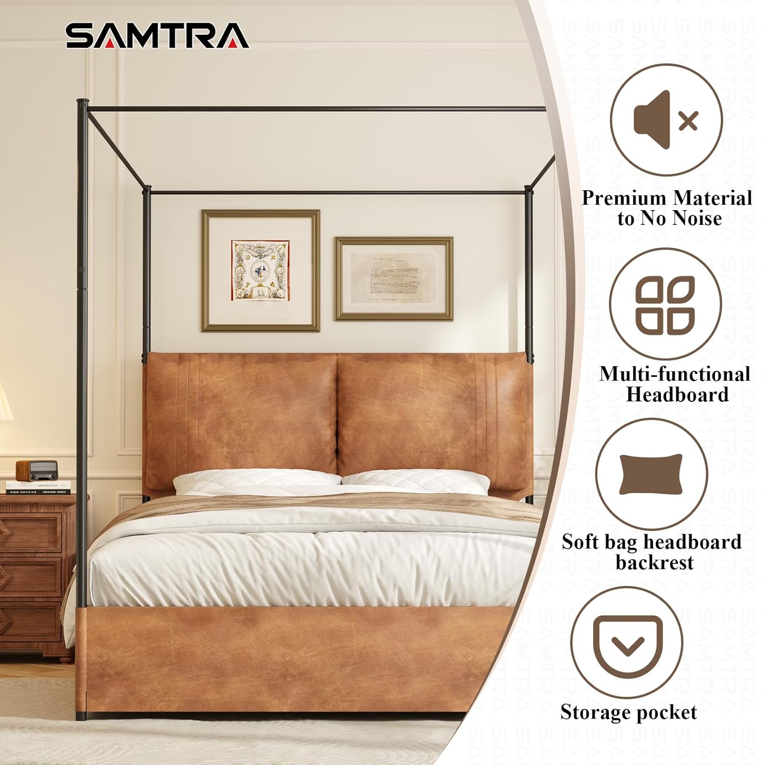 Rama łóżka typu queen z baldac – Canopy Bed Frame Metal Queen recenzja i cena