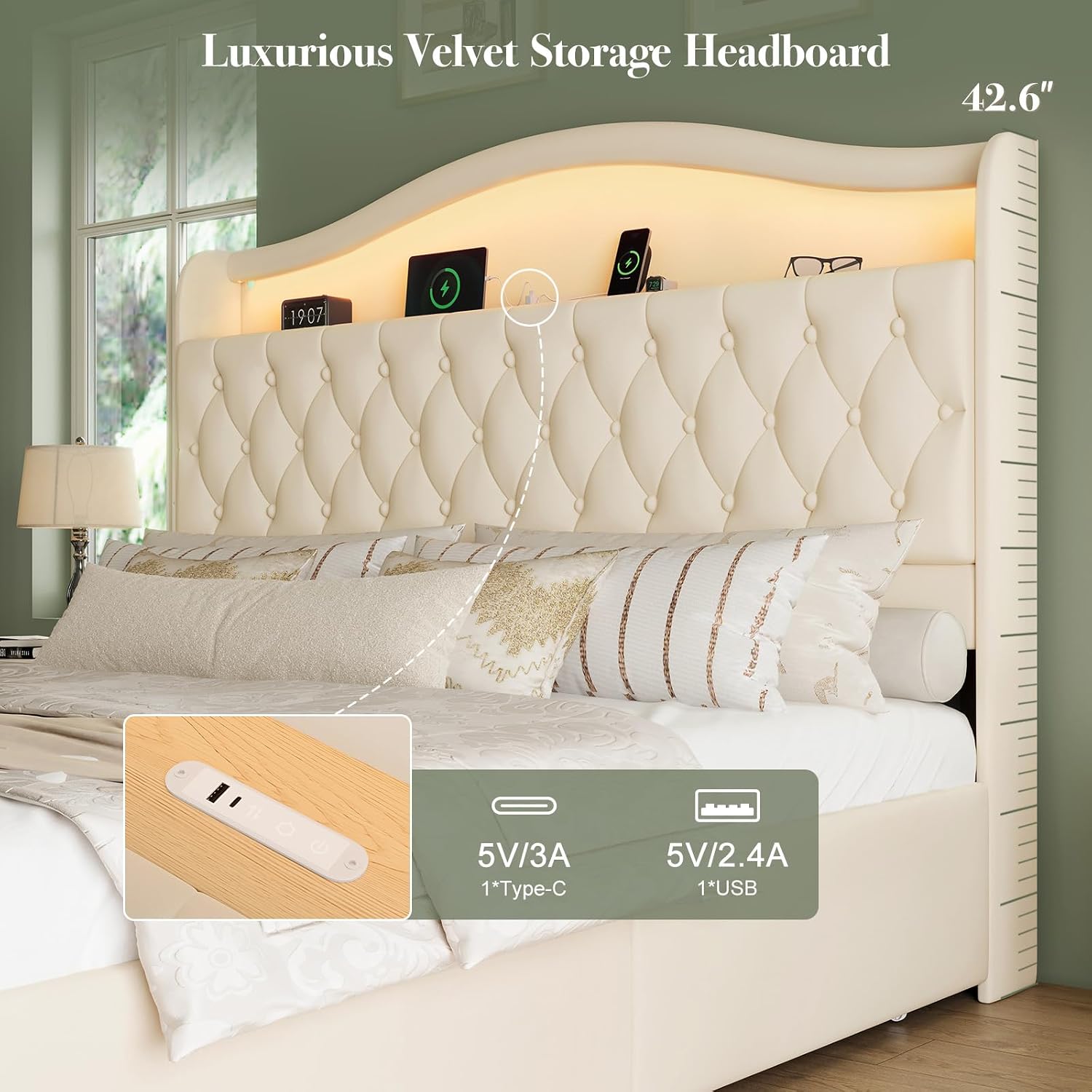Rama łóżka typu platforma w ro – King Size Bed Frame With Storage Drawers recenzja i cena