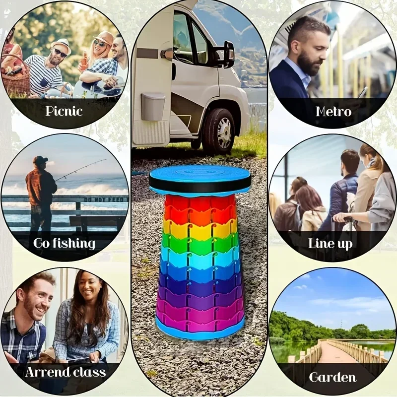 Tęczowy teleskopowy stołek kem – Outdoor Furniture recenzja i cena