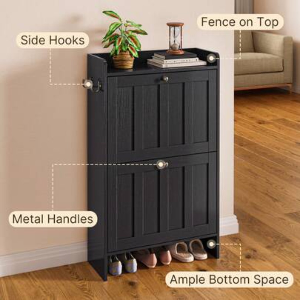 Wolnostojąca wąska szafka na b – Shoe Rack Cabinet Narrow Entryway recenzja i cena