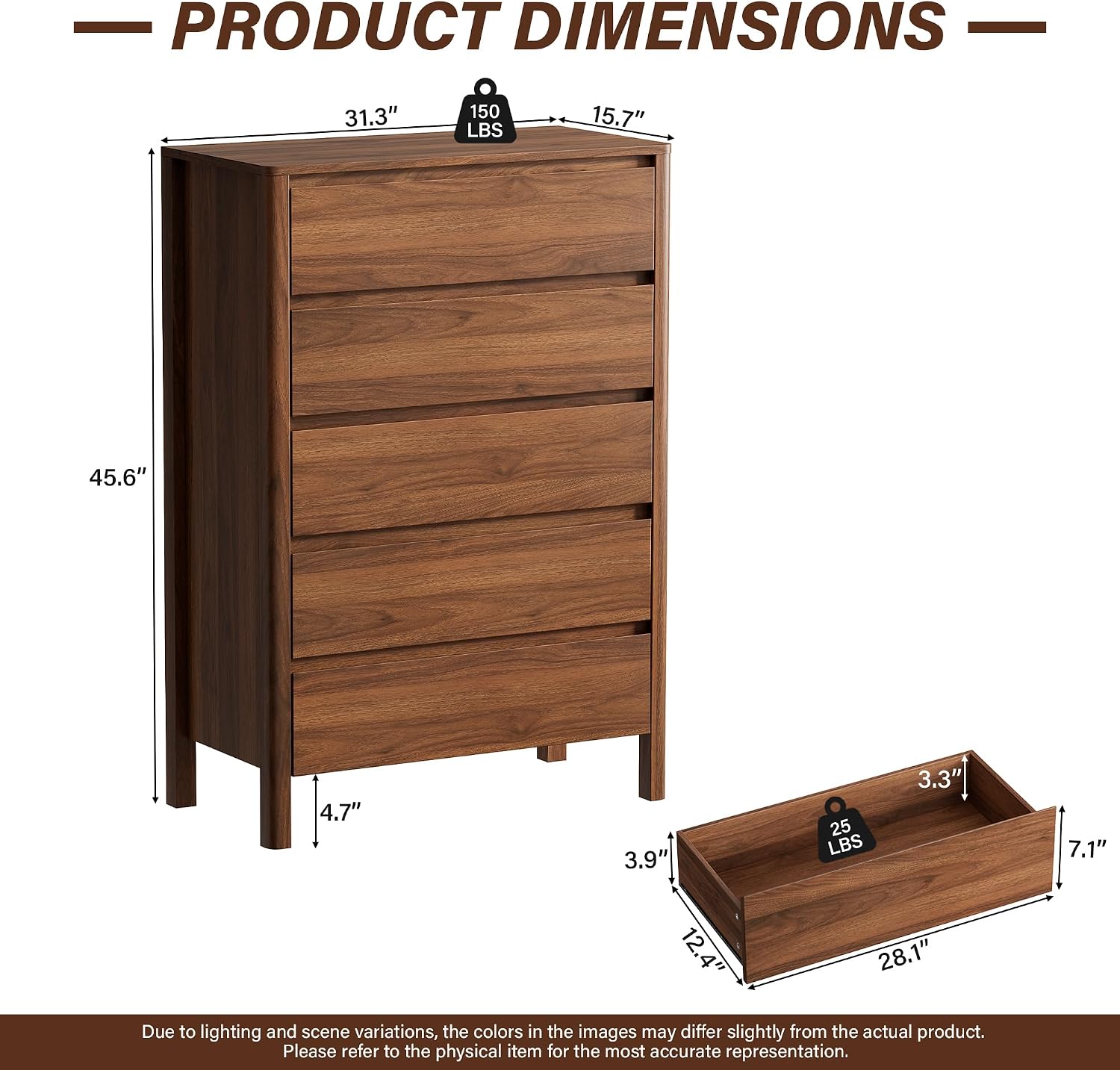 Pięciodzielna drewniana komoda – Bedroom Furniture recenzja i cena