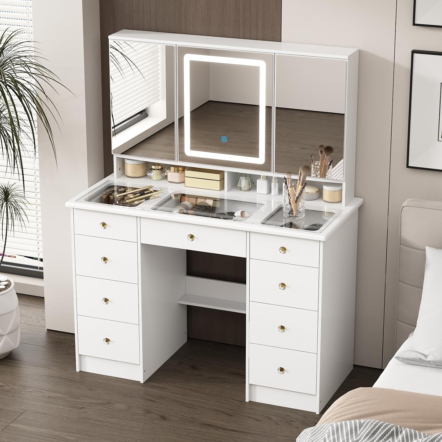 Toaletka z lustrem i oświetlen – Dressing Table Vanity With Lighted Mirror recenzja i cena