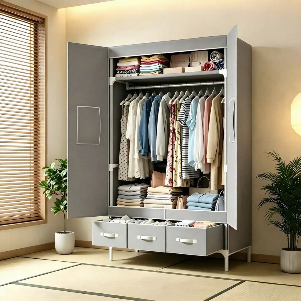 Przenośna szafa na ubrania, 57 – Wardrobe Closet Portable Fabric Cover recenzja i cena