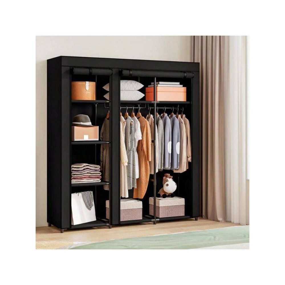 Przenośna szafa z metalowym wi – Wardrobe Closet Portable Fabric Cover recenzja i cena