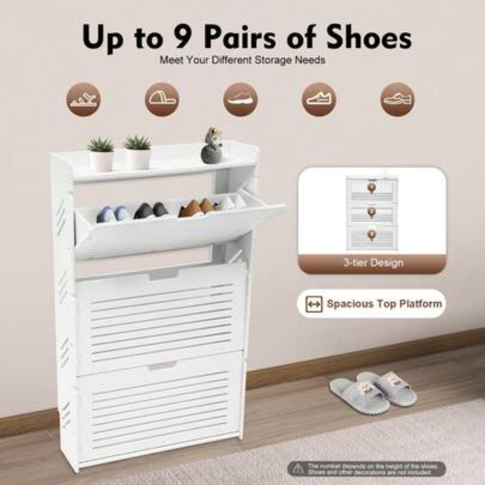 Nowoczesna szafka na buty z 3- – Shoe Rack Cabinet Narrow Entryway recenzja i cena