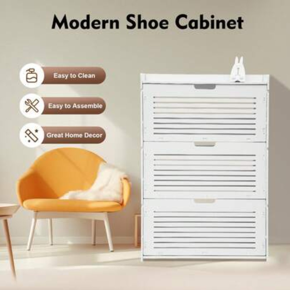 Nowoczesna szafka na buty z 3- – Shoe Rack Cabinet Narrow Entryway recenzja i cena