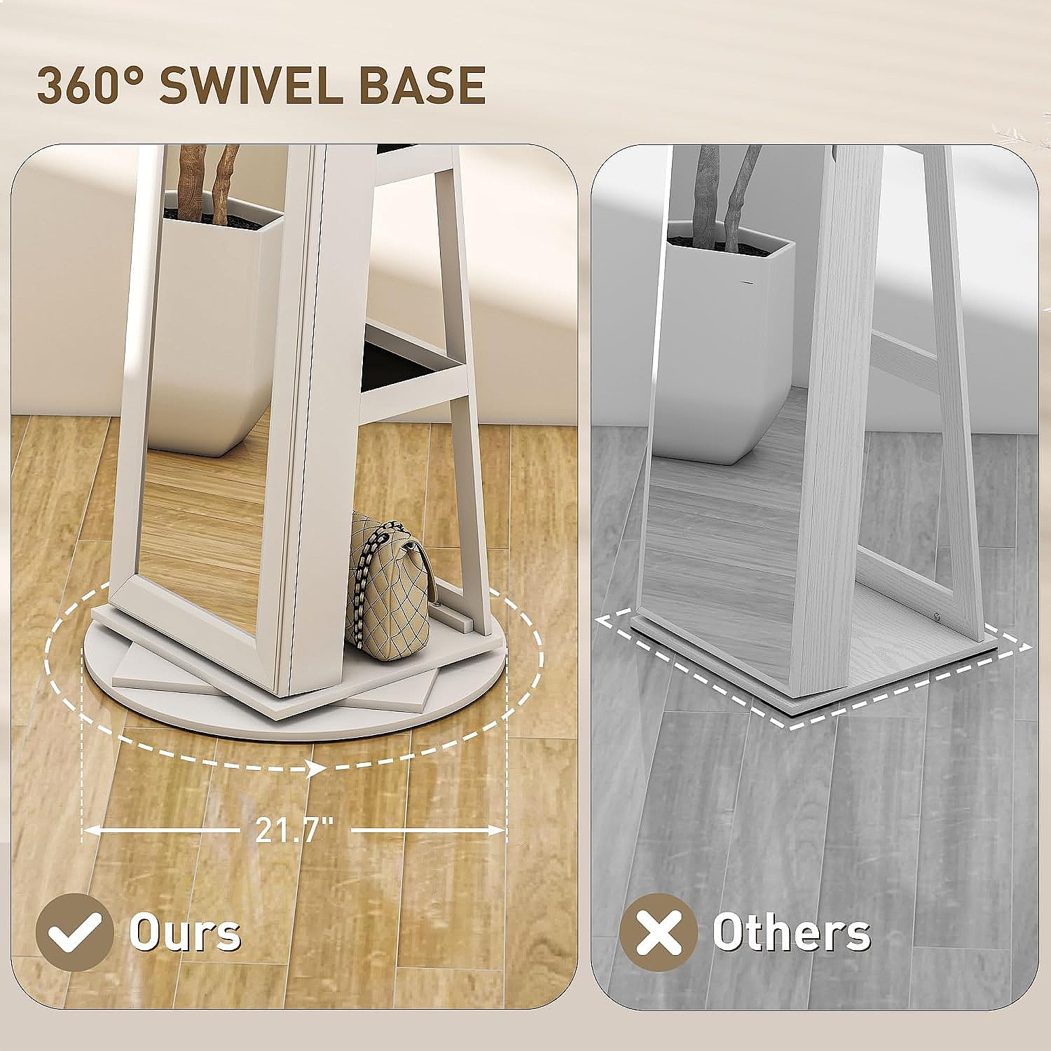 HOMCOM 360 °   Obrotowa, zamyk – Full Length Mirror Jewelry Armoire recenzja i cena