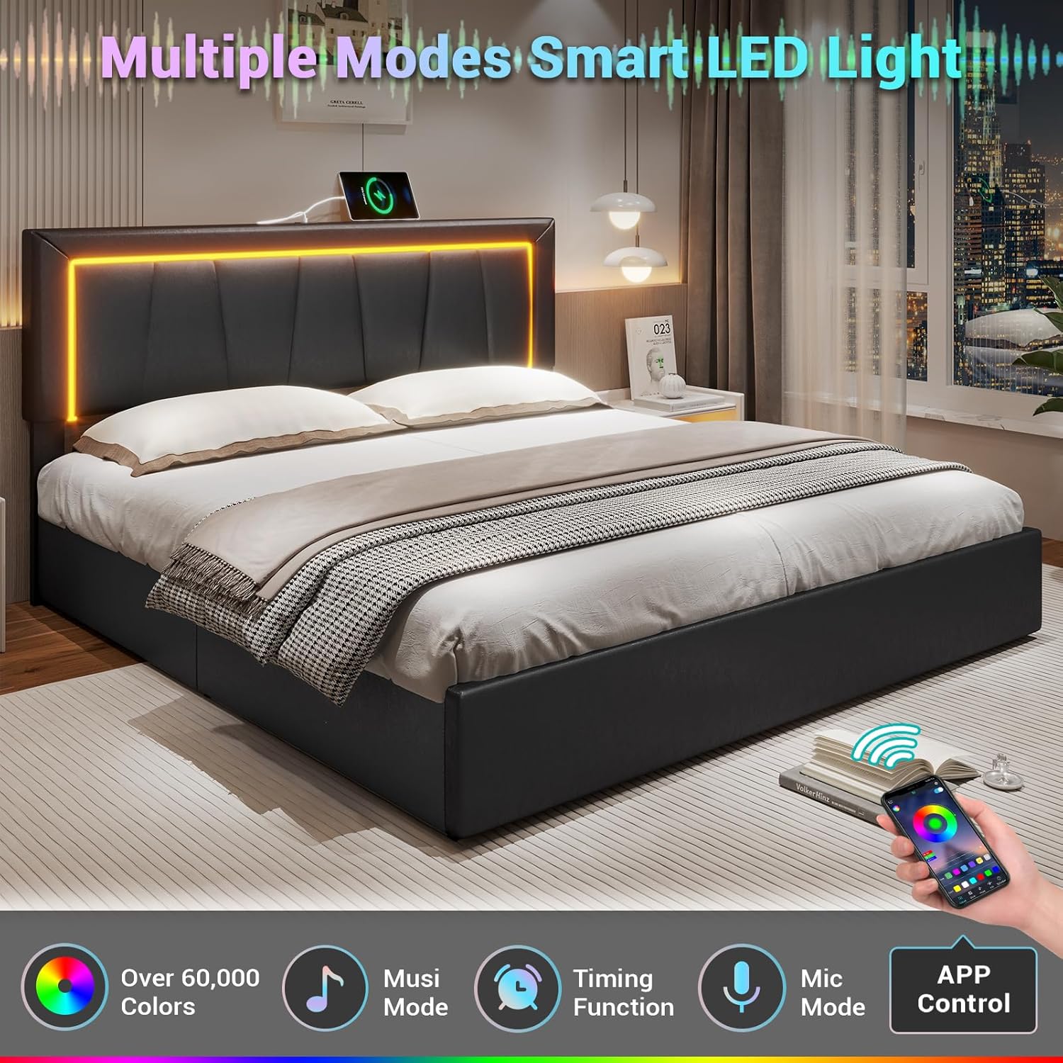 Rama łóżka California King z 4 – King Size Bed Frame With Storage Drawers recenzja i cena