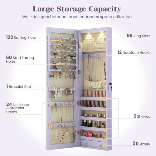 Szafka na biżuterię do montażu – Full Length Mirror Jewelry Armoire recenzja i cena