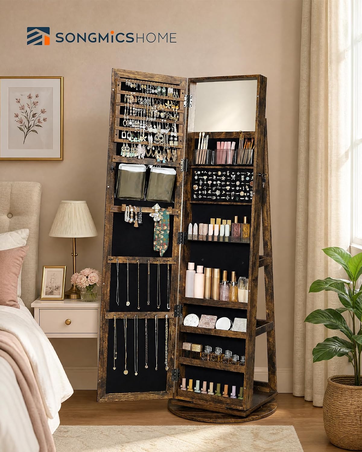 Stojąca szafka na biżuterię, l – Full Length Mirror Jewelry Armoire recenzja i cena