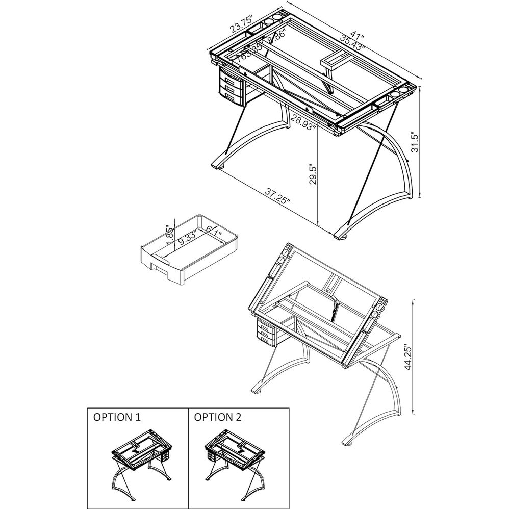 41-calowy metalowo-szklany stó – Tables recenzja i cena