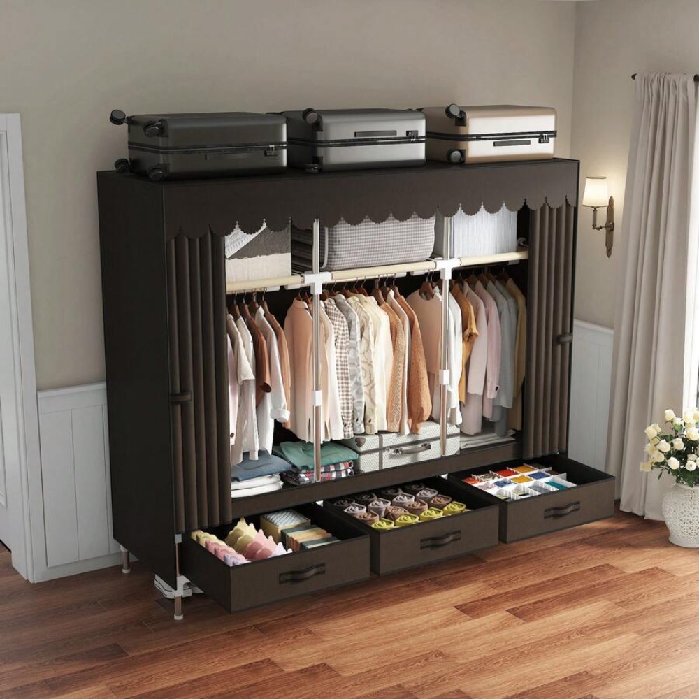 Przenośna szafa z ramą stalową – Wardrobe Closet Portable Fabric Cover recenzja i cena