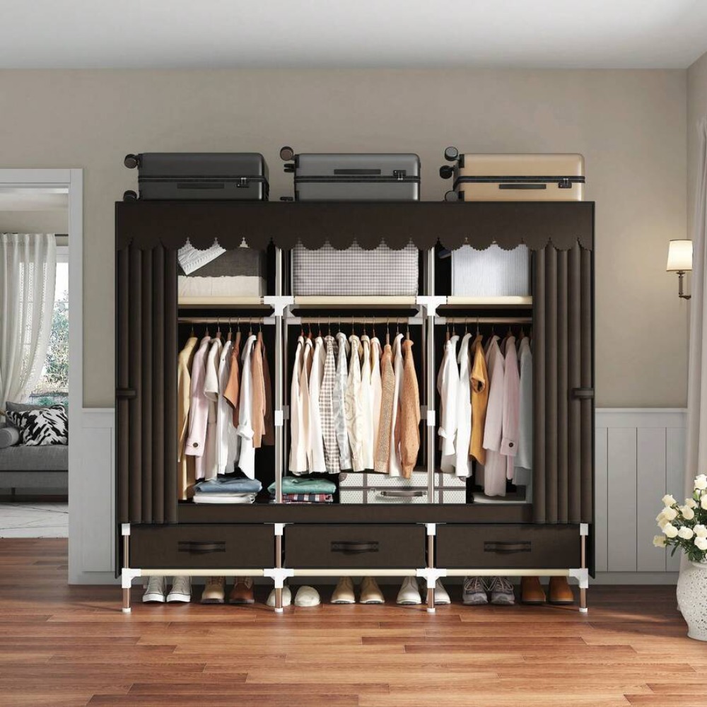 Przenośna szafa z ramą stalową – Wardrobe Closet Portable Fabric Cover recenzja i cena