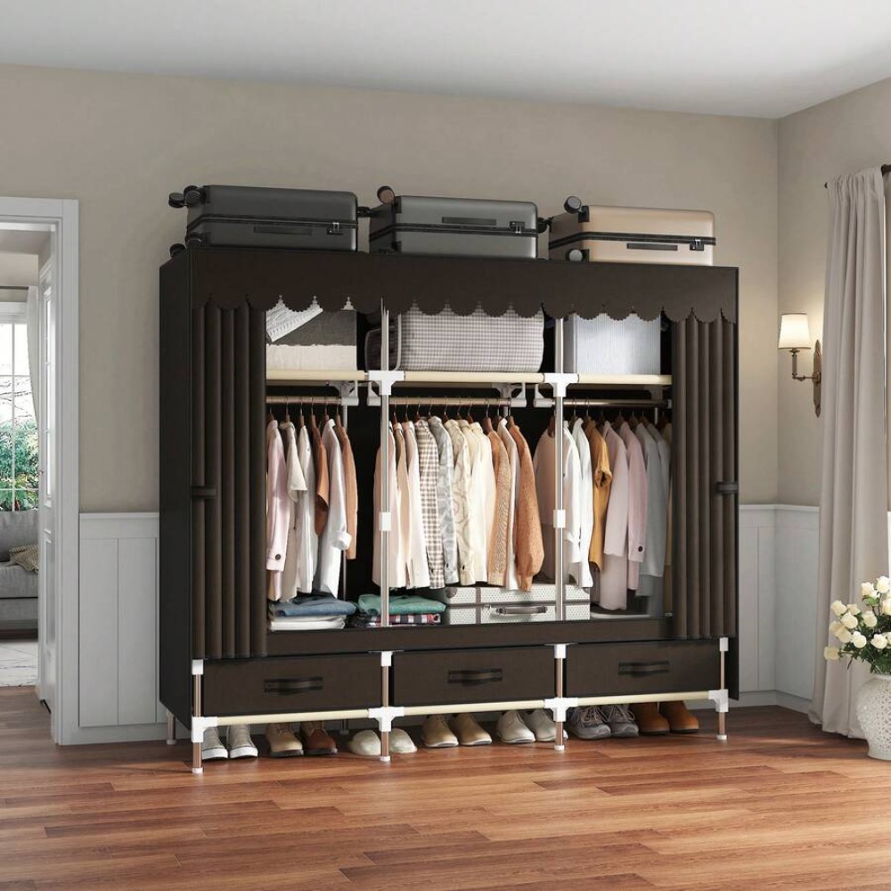 Przenośna szafa z ramą stalową – Wardrobe Closet Portable Fabric Cover recenzja i cena