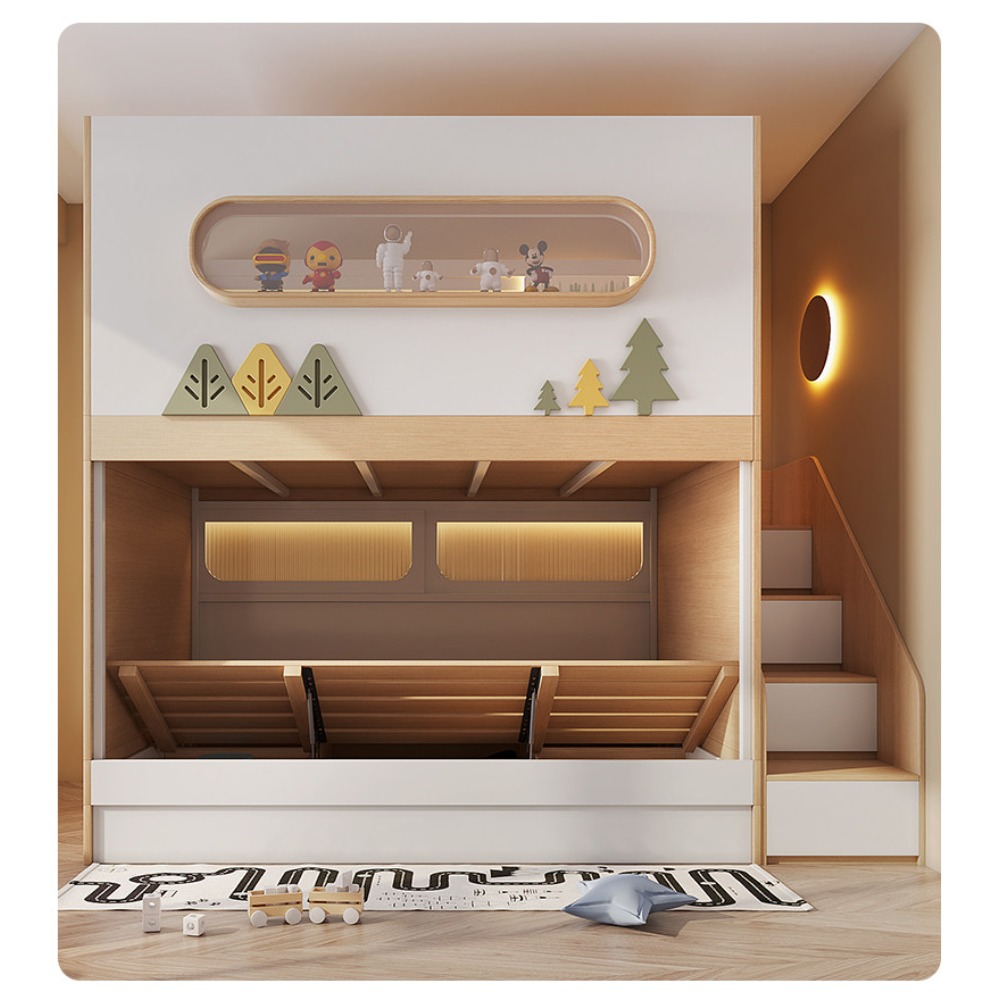 Łóżko piętrowe w kształcie kap – Bunk Bed With Stairs And Slide recenzja i cena