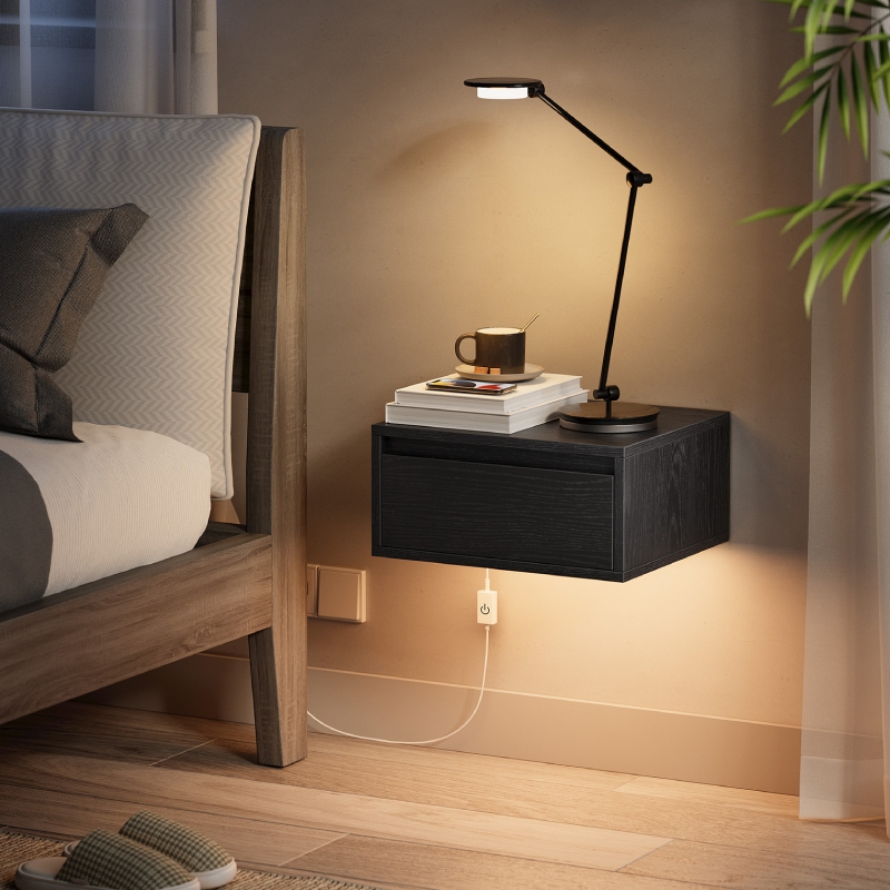 Stolik nocny wiszący z oświetl – Floating Nightstand With Led Light recenzja i cena