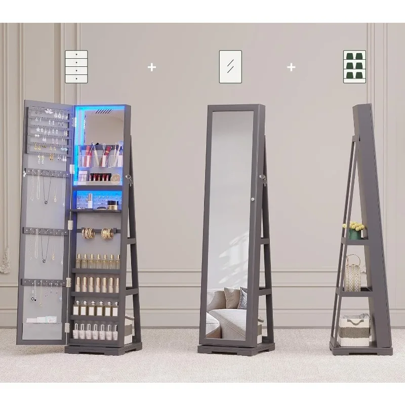Szafka na biżuterię LED z lust – Full Length Mirror Jewelry Armoire recenzja i cena