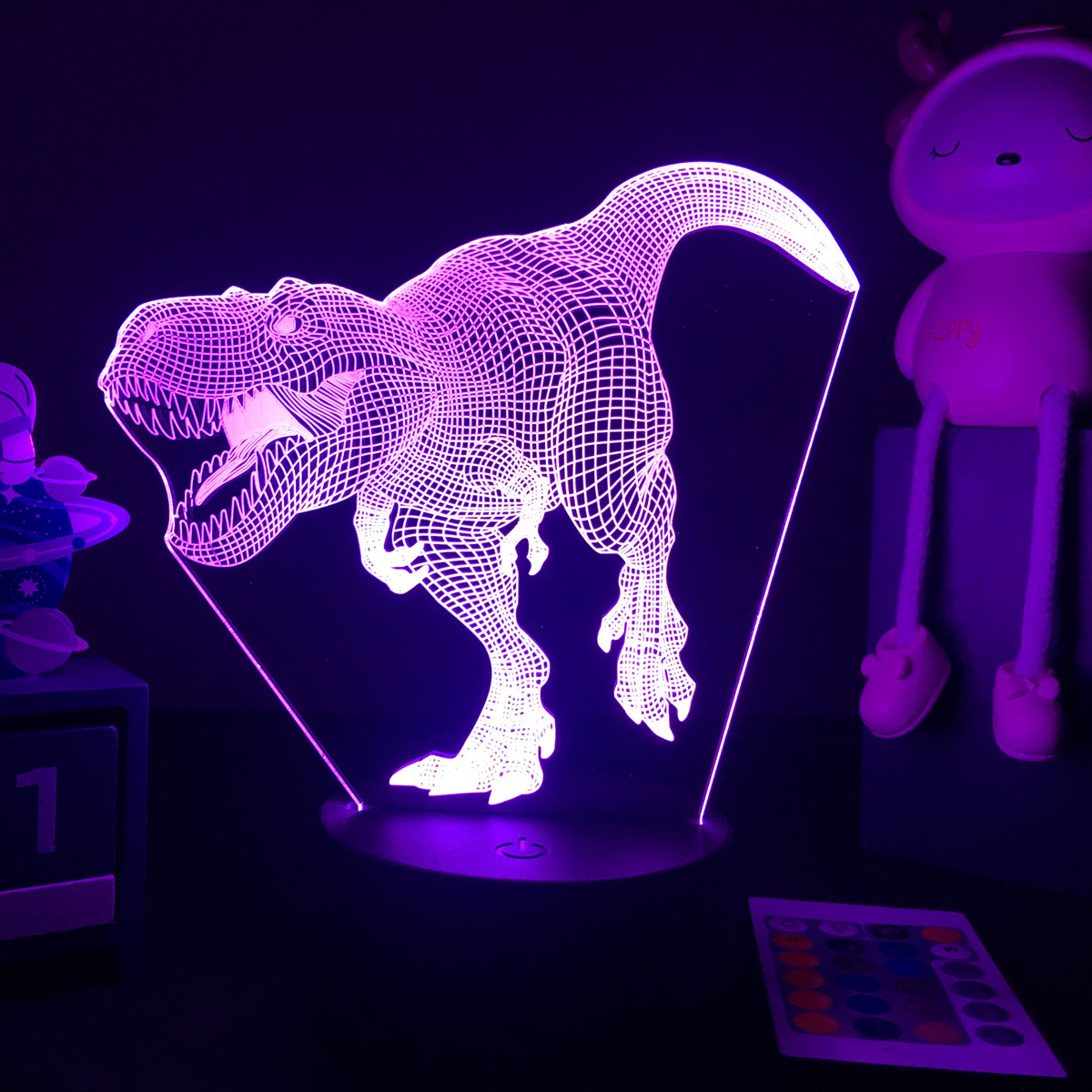 3D LED dinozaur lampka nocna d – Floating Nightstand With Led Light recenzja i cena