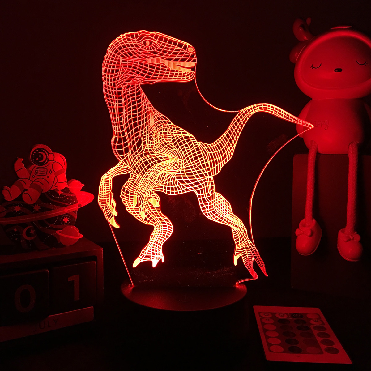 3D LED dinozaur lampka nocna d – Floating Nightstand With Led Light recenzja i cena