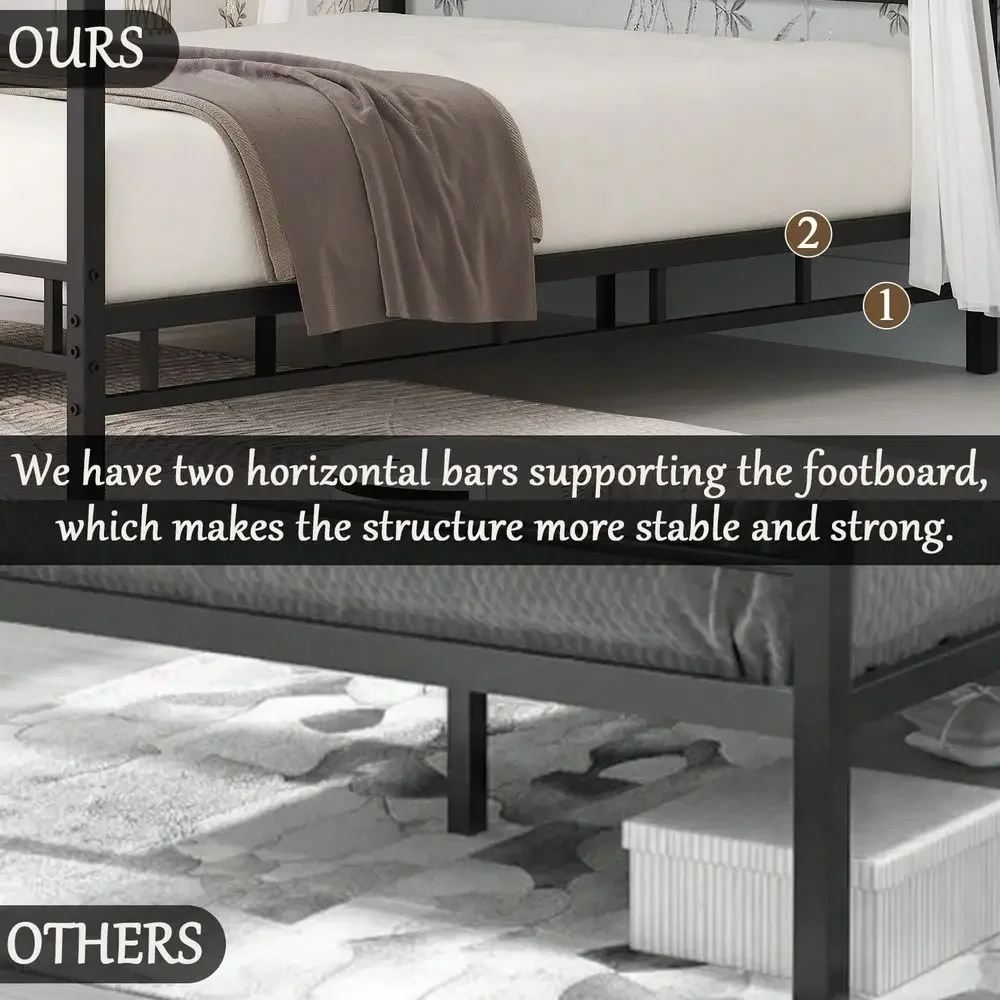 Metalowa rama łóżka z baldachi – Canopy Bed Frame Metal Queen recenzja i cena