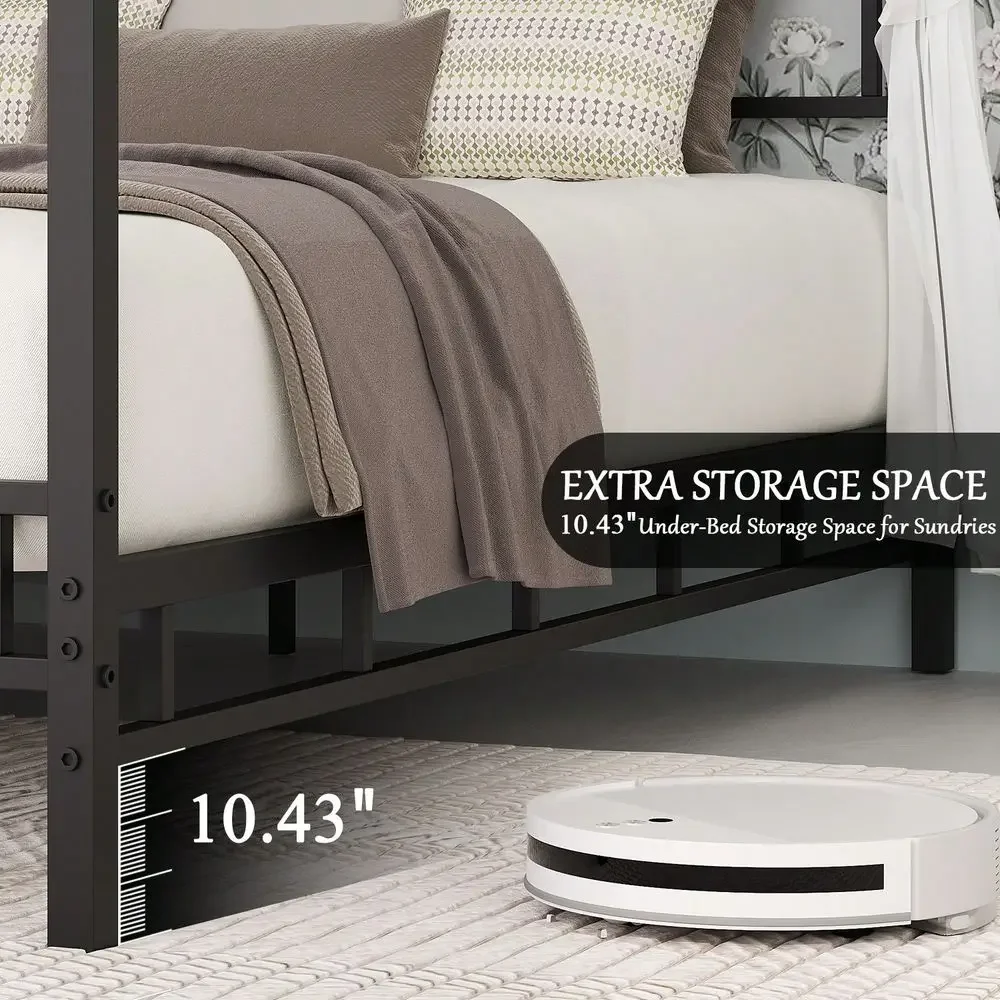 Metalowa rama łóżka z baldachi – Canopy Bed Frame Metal Queen recenzja i cena