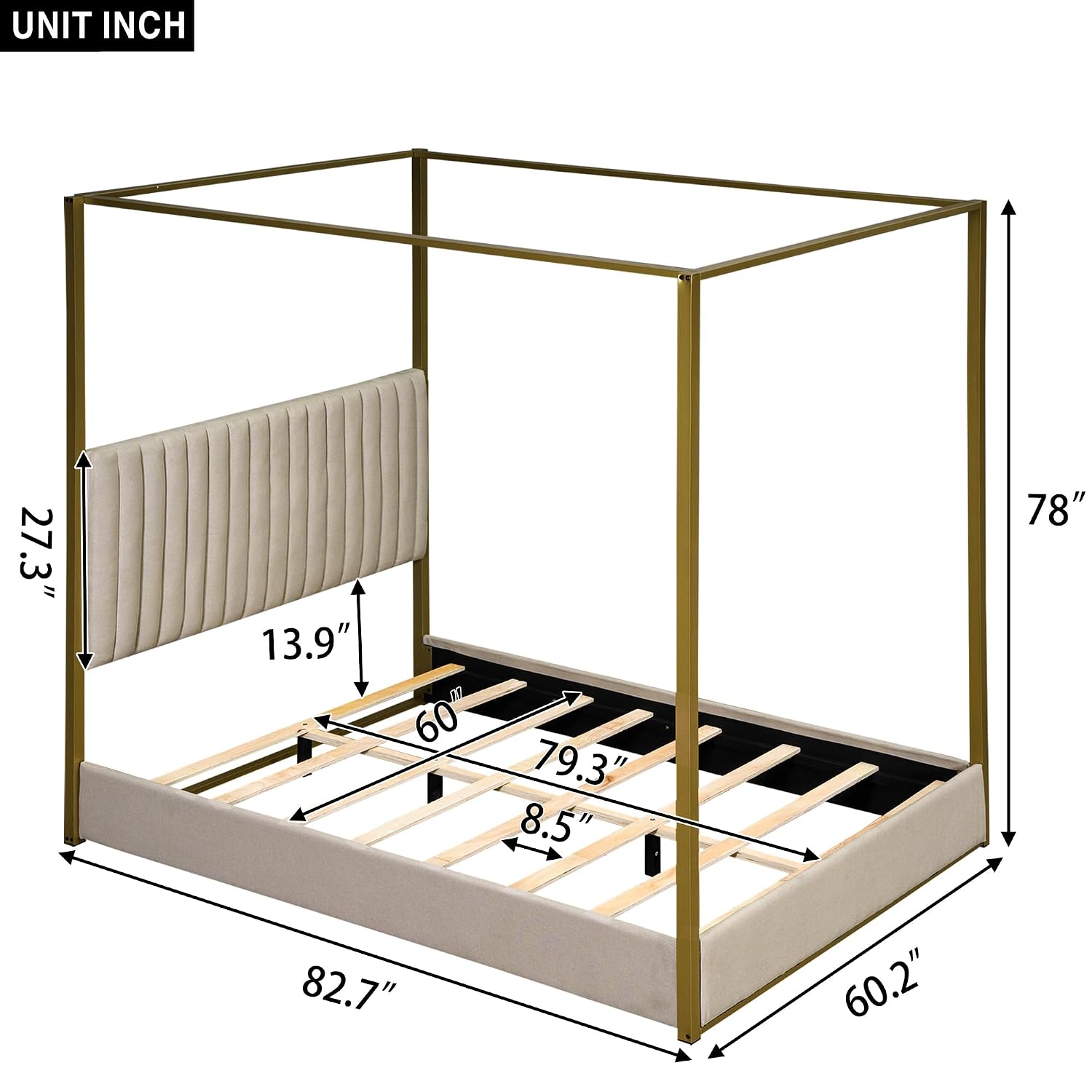 Nowoczesne łóżko z baldachimem – Canopy Bed Frame Metal Queen recenzja i cena