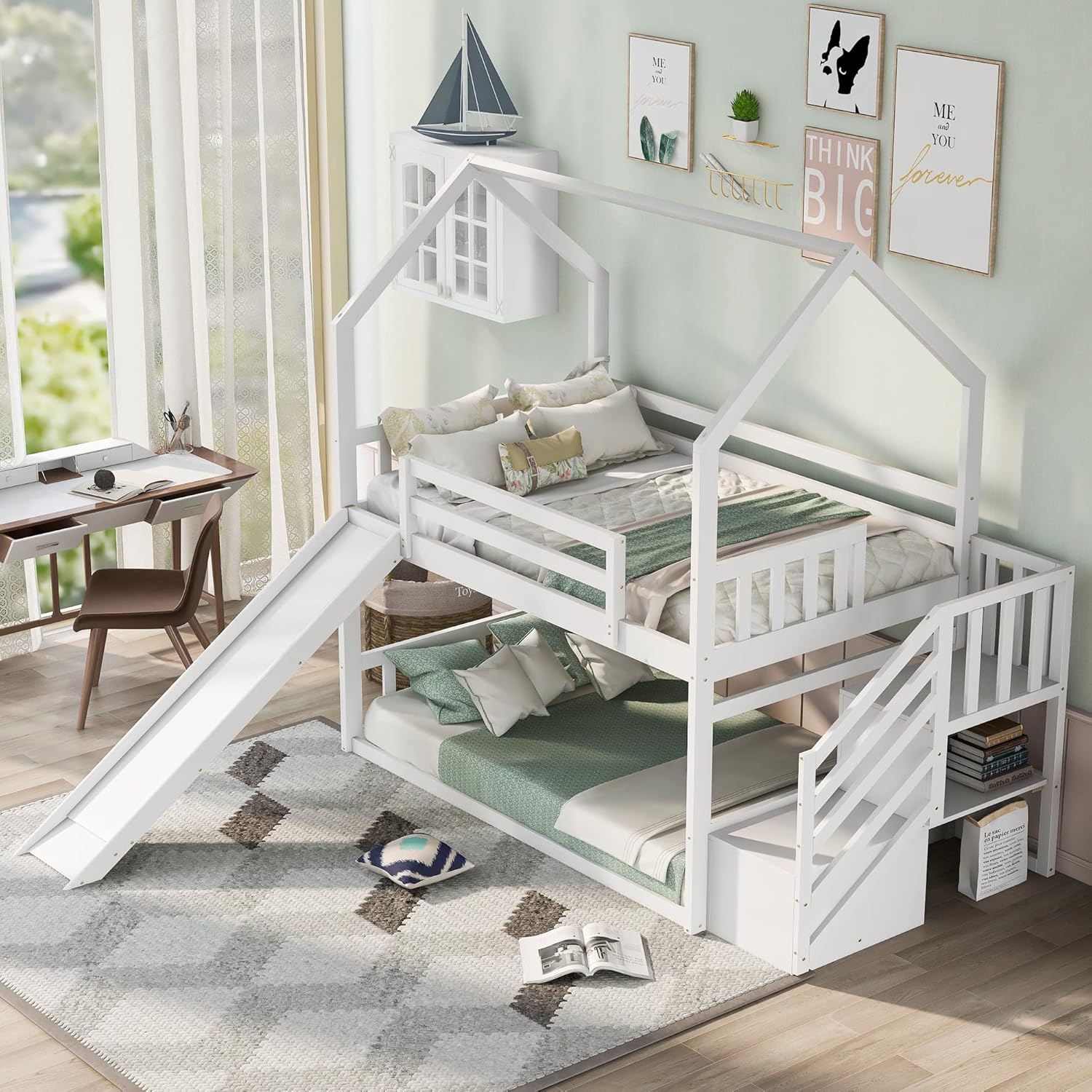 Podwójne łóżko piętrowe z zjeż – Bunk Bed With Stairs And Slide recenzja i cena