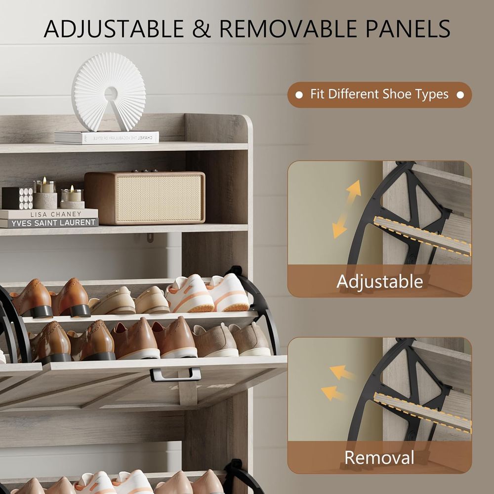 Szafka na buty z 4 półkami, sz – Shoe Rack Cabinet Narrow Entryway recenzja i cena