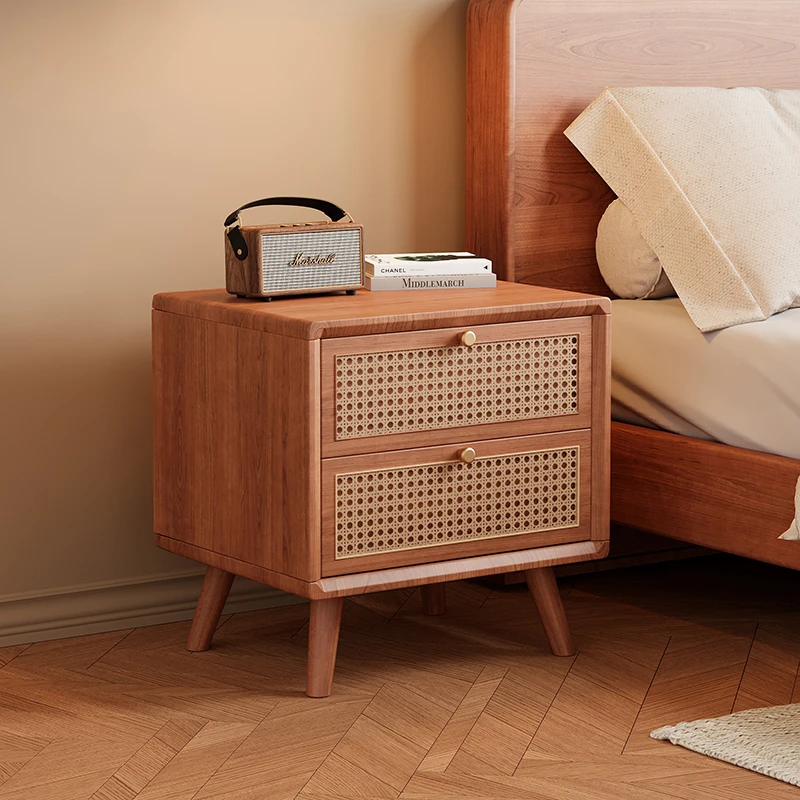 Szafka nocna z litego drewna z – Solid Wood Nightstand 2 Drawers recenzja i cena