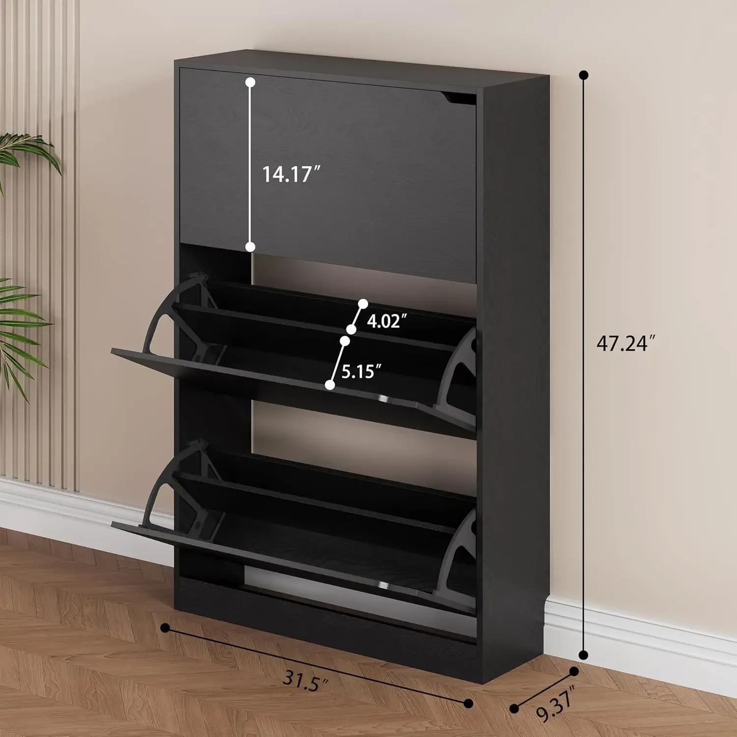 Szafka na buty, drewniany orga – Shoe Rack Cabinet Narrow Entryway recenzja i cena