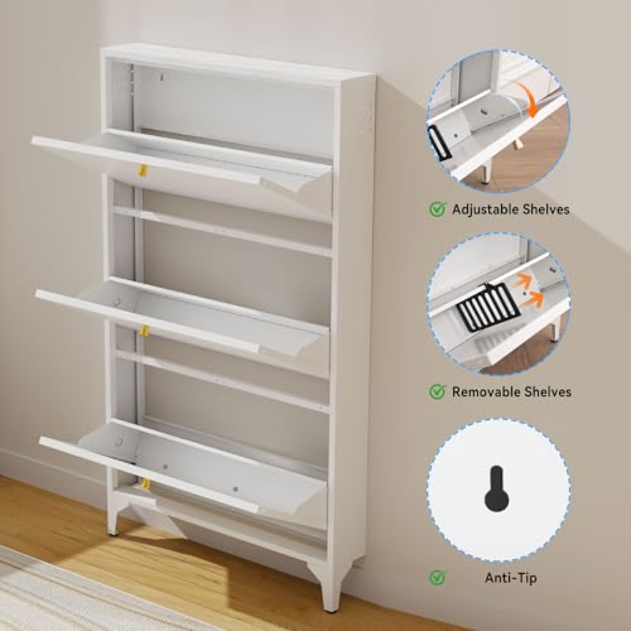 Wolnostojąca szafka na buty z  – Shoe Rack Cabinet Narrow Entryway recenzja i cena